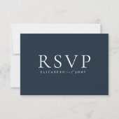 ミニマリスト ブルー ウェディング RSVP カード (裏面)