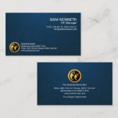 ミニマリスト·ブルー·ウォグランジスタイリッシューター 名刺 (正面/裏面)