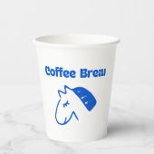 ミニマリスト ブルー コーヒーロゴ 紙コップ (正面)