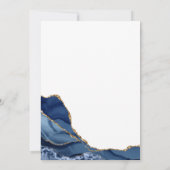 ミニマリスト ブルー ゴールド アゲート ウェディング 招待状 (裏面)