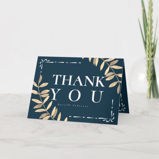 ミニマリスト・ブルー サンキューカード (正面)