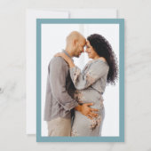 ミニマリスト ブルー タイニーヒューマン シンディグ ベビーシャワー 招待状 (裏面)