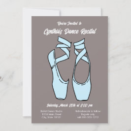 ミニマリスト ブルー バレエ ダンス発表会 招待状