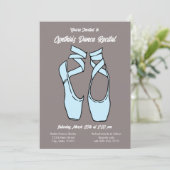 ミニマリスト ブルー バレエ ダンス発表会 招待状 (スタンド正面)