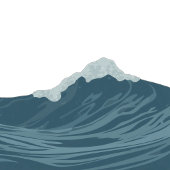 ミニマリスト ブルー ボホ 波 抽象的 美意識 Tシャツ
