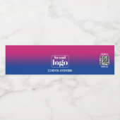 ミニマリスト ブルー ヴィオレット グラデーション エレメンタル ロゴ ペットボトルラベル (シングルラベル)