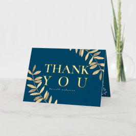 ミニマリスト・ブルー 箔グリーティングカード