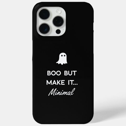 ミニマリスト・ブー・ゴースト・ハロウィン iPhone 15 Pro Max C Case-Mate iPhoneケース (裏面)