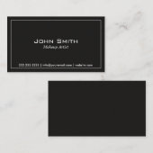 ミニマリスト・プレーン・ブラック・メイクアップ・アーティスト 名刺 (正面/裏面)