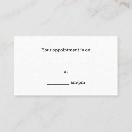 ミニマリスト、プレーン、プロフェッショナル名刺 予約カード (裏面)