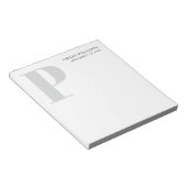 ミニマリスト プレーン モダン グレー モノグラム 名前 タイトル ノートパッド (アングル)