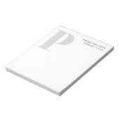 ミニマリスト プレーン モダン グレー モノグラム 名前 タイトル ノートパッド (回転)