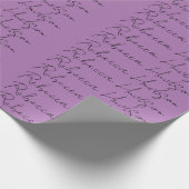 ミニマリスト プレーン 手書き 自分の名前 ラベンダー ラッピングペーパー (角)