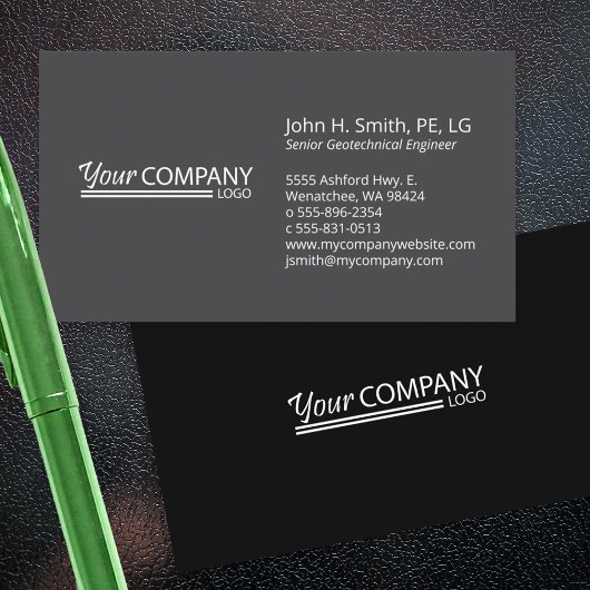 ミニマリスト、プロフェッショナル2 – トーンブラック炭 名刺