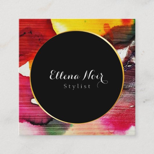 ミニマリスト、プロフェッショナル、エレガントなモダン スクエア名刺 (正面)