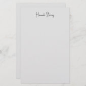 ミニマリスト プロフェッショナル モダン カリグラフィー 便箋 (正面/裏面)