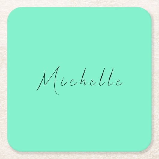ミニマリスト プロフェッショナル モダン ネーム 手書き スクエアペーパーコースター (正面)