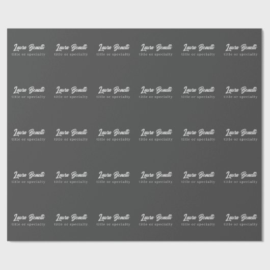 ミニマリスト プロフェッショナル モダン 手書き ダークグレー ラッピングペーパー (フラット)