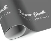 ミニマリスト プロフェッショナル モダン 手書き ダークグレー ラッピングペーパー (ロールコーナー)