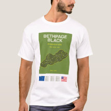 ミニマリスト ベスページ ブラック ライダーカップ ライン プリント Tシャツ