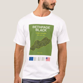 ミニマリスト ベスページ ブラック ライダーカップ ライン プリント Tシャツ