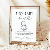 ミニマリスト ベビーシャワー Tiny Baby Hunt ゲームサイン ポスター