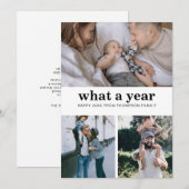 ミニマリスト ベーシック なんて1年だ おめでとう 新年 シーズンカード (正面/裏面)