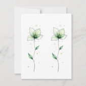 ミニマリスト ペア グリーン 水彩 花 白 カード (正面)