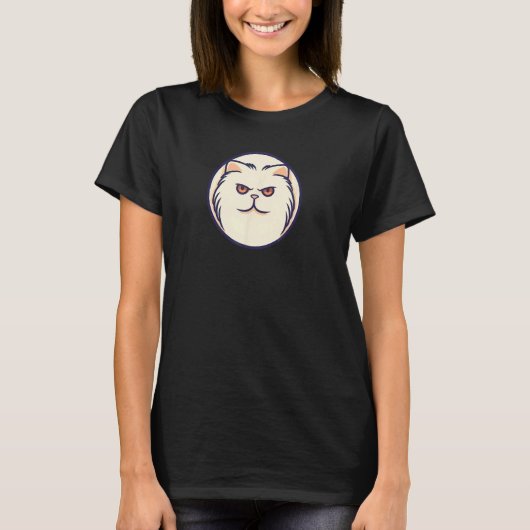 ミニマリスト ペルシャ猫 愛猫 Tシャツ (正面)