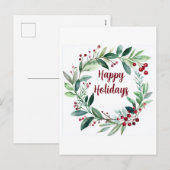 ミニマリスト・ホリデー シーズンポストカード (正面/裏面)