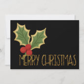 ミニマリスト ホリーの実の刺繍 クリスマス (正面)