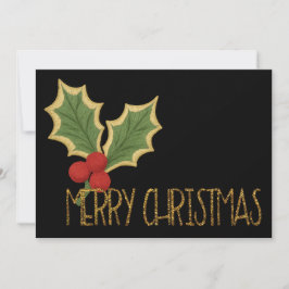 ミニマリスト ホリーの実の刺繍 クリスマス