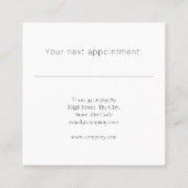 ミニマリスト·ホログラフィック·アポイントメント·リマインダ·カード スクエア名刺 (裏面)