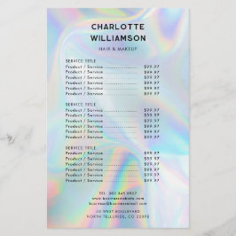 ミニマリスト ホログラフィック ビジネス 価格リスト チラシ