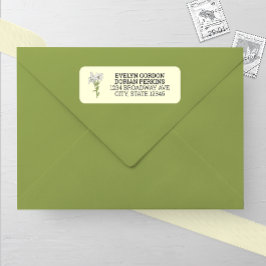 ミニマリスト・ホワイト結婚・リリー差出人住所ラベル ラベル