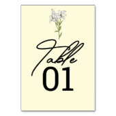 ミニマリスト・ホワイト結婚・リリー テーブルナンバー (正面)