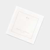 ミニマリスト ホワイト カリグラフィー 箔ナプキン (左)