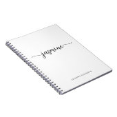 ミニマリスト ホワイト ガーリー モノグラム 名前 スクリプト ノートブック (右側)