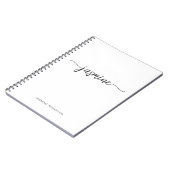 ミニマリスト ホワイト ガーリー モノグラム 名前 スクリプト ノートブック (左側)