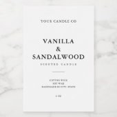 ミニマリスト ホワイト キャンドル ラベル (シングルラベル)