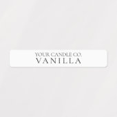 ミニマリスト ホワイト キャンドル ラベル (デザイン1)