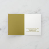 ミニマリスト - ホワイト＆ゴールド - ウェディング サンキューカード (内部)