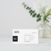 ミニマリスト、ホワイト、シンプルプロフェッショナル、ボホ、 名刺 (スタンド正面)