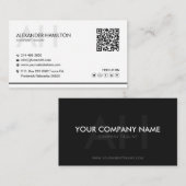 ミニマリスト、ホワイト、シンプルプロフェッショナル、ボホ、 名刺 (正面/裏面)