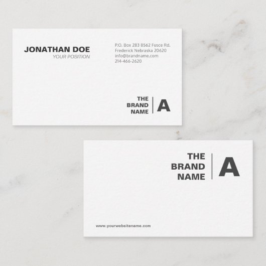 ミニマリスト、ホワイト、シンプルプロフェッショナル、ボホ、 名刺 (正面/裏面)