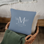 ミニマリスト ホワイト ボタニカル モノグラム クッション