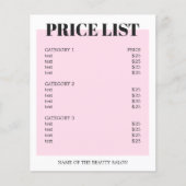 ミニマリスト ホワイト ローズ QR コード サロン 価格リスト チラシ (正面)