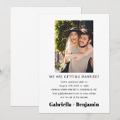 ミニマリスト ホワイト 写真 結婚式 ウェディング 招待状 (正面/裏面)