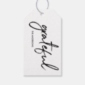 ミニマリスト・ホワイト「感謝」感謝祭 ギフトタグ (正面)