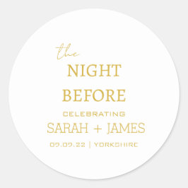 ミニマリスト・ホワイト&金ゴールド・ザ・ナイト ラウンドシール